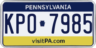 PA license plate KPO7985