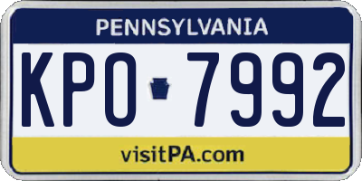 PA license plate KPO7992
