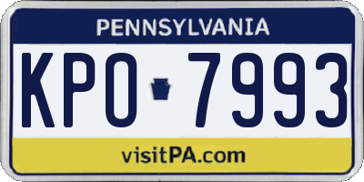 PA license plate KPO7993