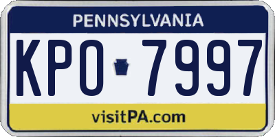 PA license plate KPO7997