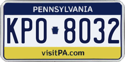 PA license plate KPO8032
