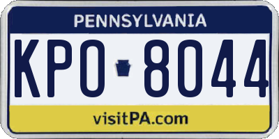 PA license plate KPO8044