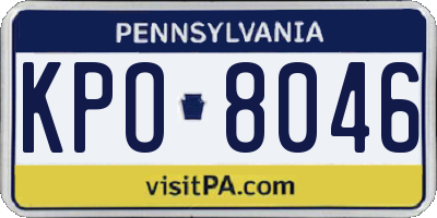 PA license plate KPO8046