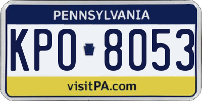 PA license plate KPO8053