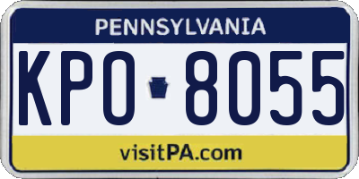 PA license plate KPO8055