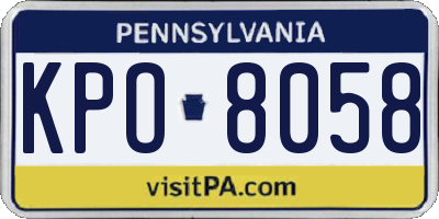 PA license plate KPO8058
