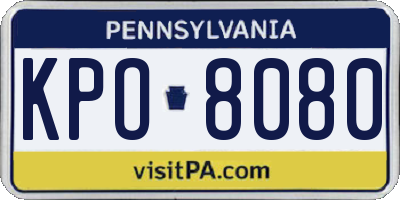 PA license plate KPO8080