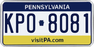 PA license plate KPO8081