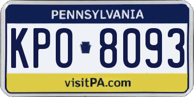 PA license plate KPO8093