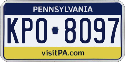 PA license plate KPO8097