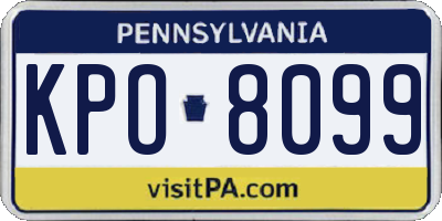 PA license plate KPO8099