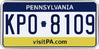 PA license plate KPO8109