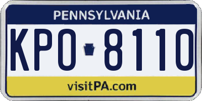 PA license plate KPO8110