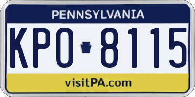 PA license plate KPO8115