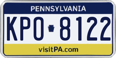 PA license plate KPO8122