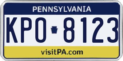 PA license plate KPO8123