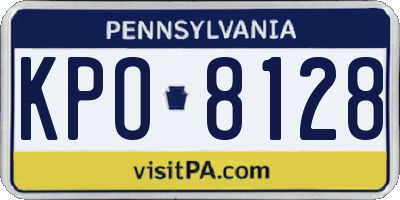 PA license plate KPO8128