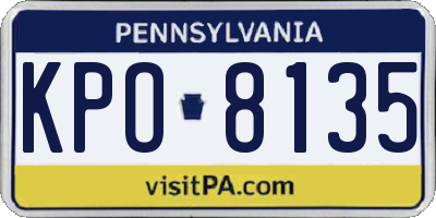 PA license plate KPO8135