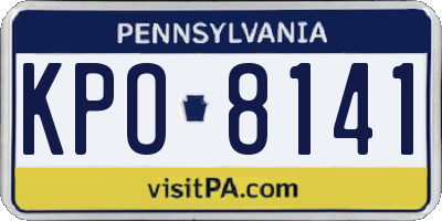 PA license plate KPO8141