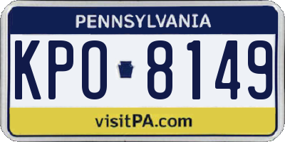 PA license plate KPO8149