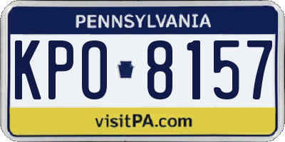 PA license plate KPO8157