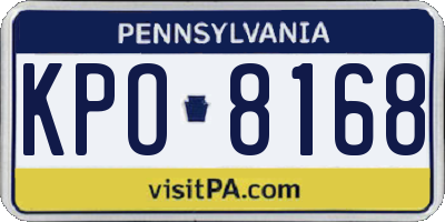 PA license plate KPO8168