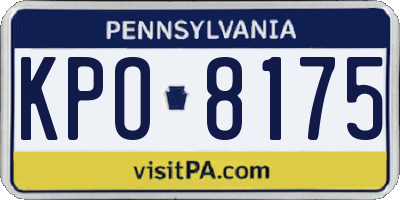 PA license plate KPO8175