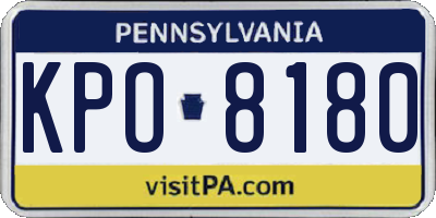 PA license plate KPO8180
