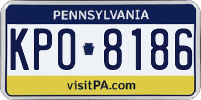 PA license plate KPO8186