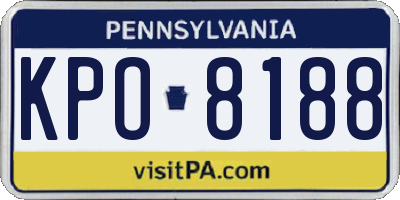 PA license plate KPO8188