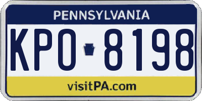 PA license plate KPO8198