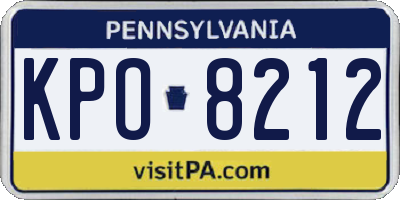 PA license plate KPO8212