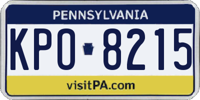 PA license plate KPO8215