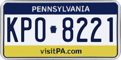 PA license plate KPO8221