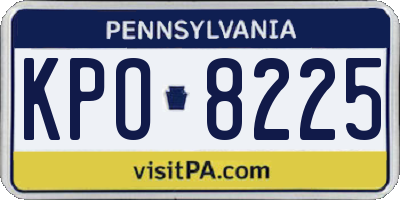 PA license plate KPO8225