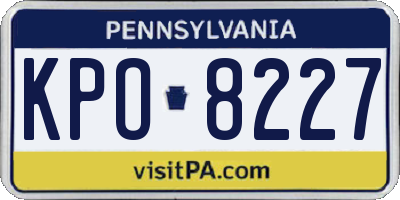 PA license plate KPO8227