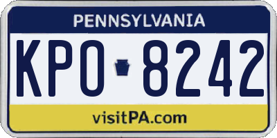 PA license plate KPO8242