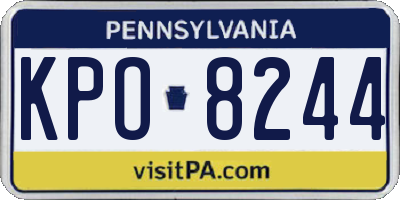 PA license plate KPO8244