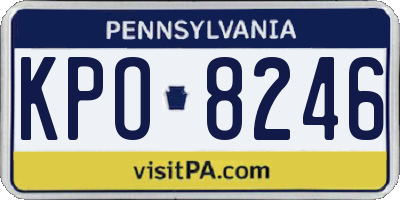 PA license plate KPO8246