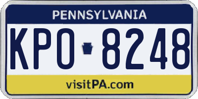 PA license plate KPO8248
