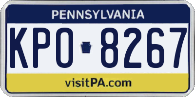 PA license plate KPO8267
