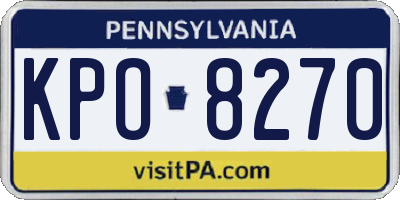 PA license plate KPO8270