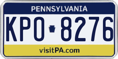 PA license plate KPO8276