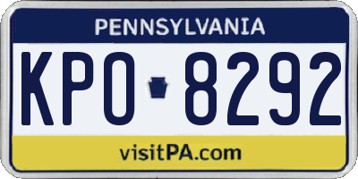 PA license plate KPO8292