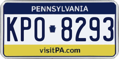 PA license plate KPO8293