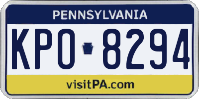 PA license plate KPO8294