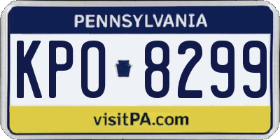 PA license plate KPO8299