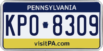 PA license plate KPO8309