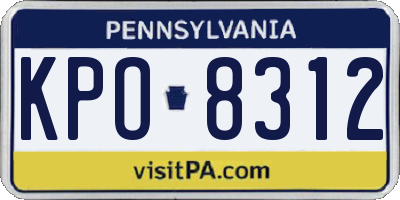 PA license plate KPO8312