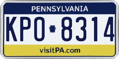 PA license plate KPO8314